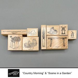 9 Stampin Up "Country Morning" & "Scene In A Garden" Stamps